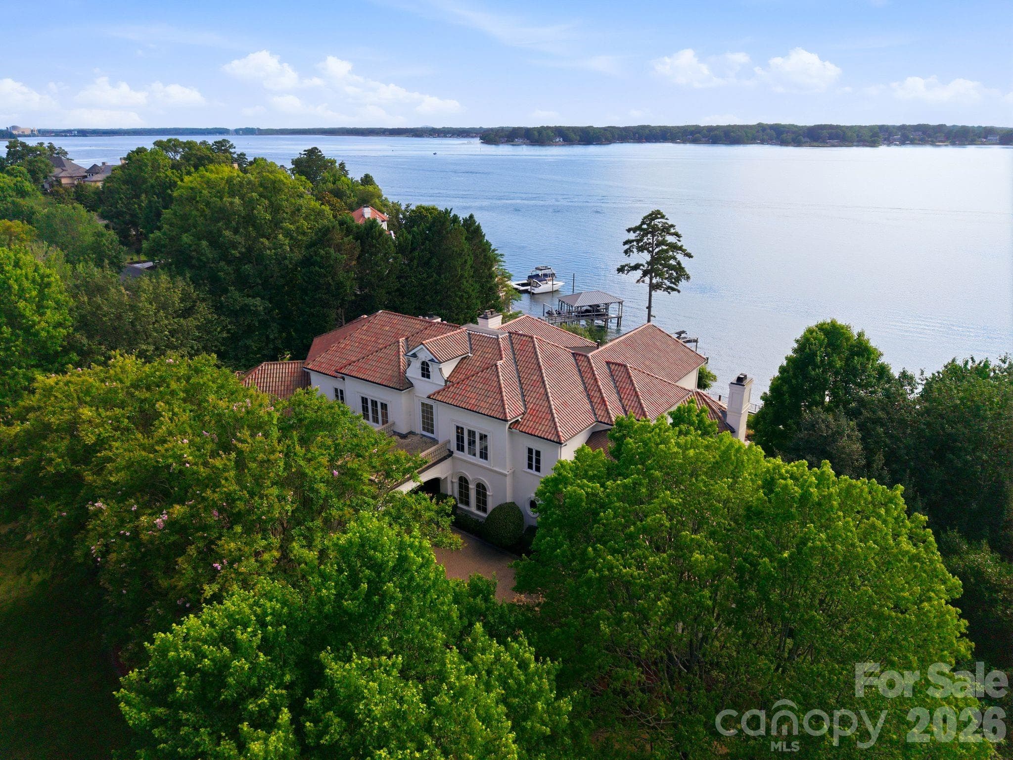Gently terraced lot cascades to the shoreline - 16920 Harbor Master Cove, Cornelius