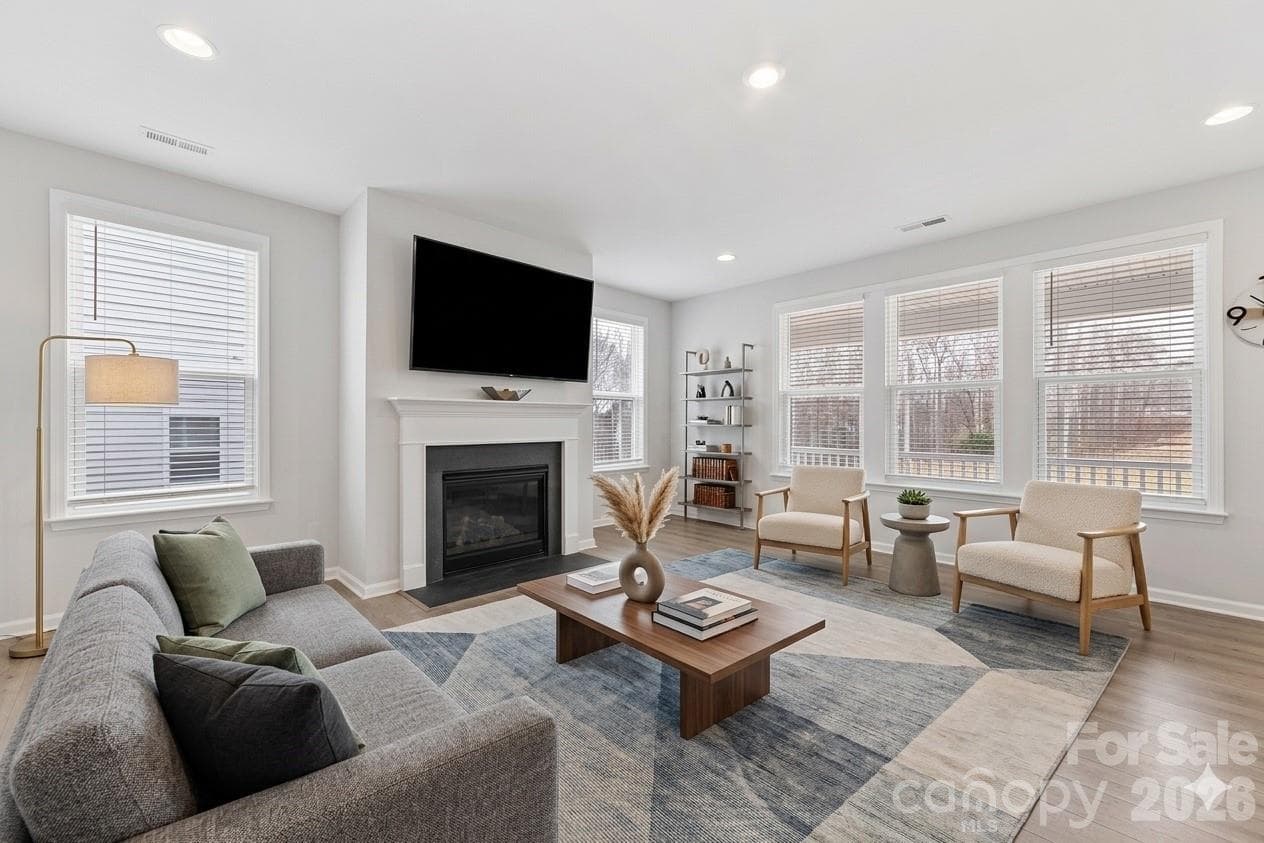 virtually staged family room - Mooresville