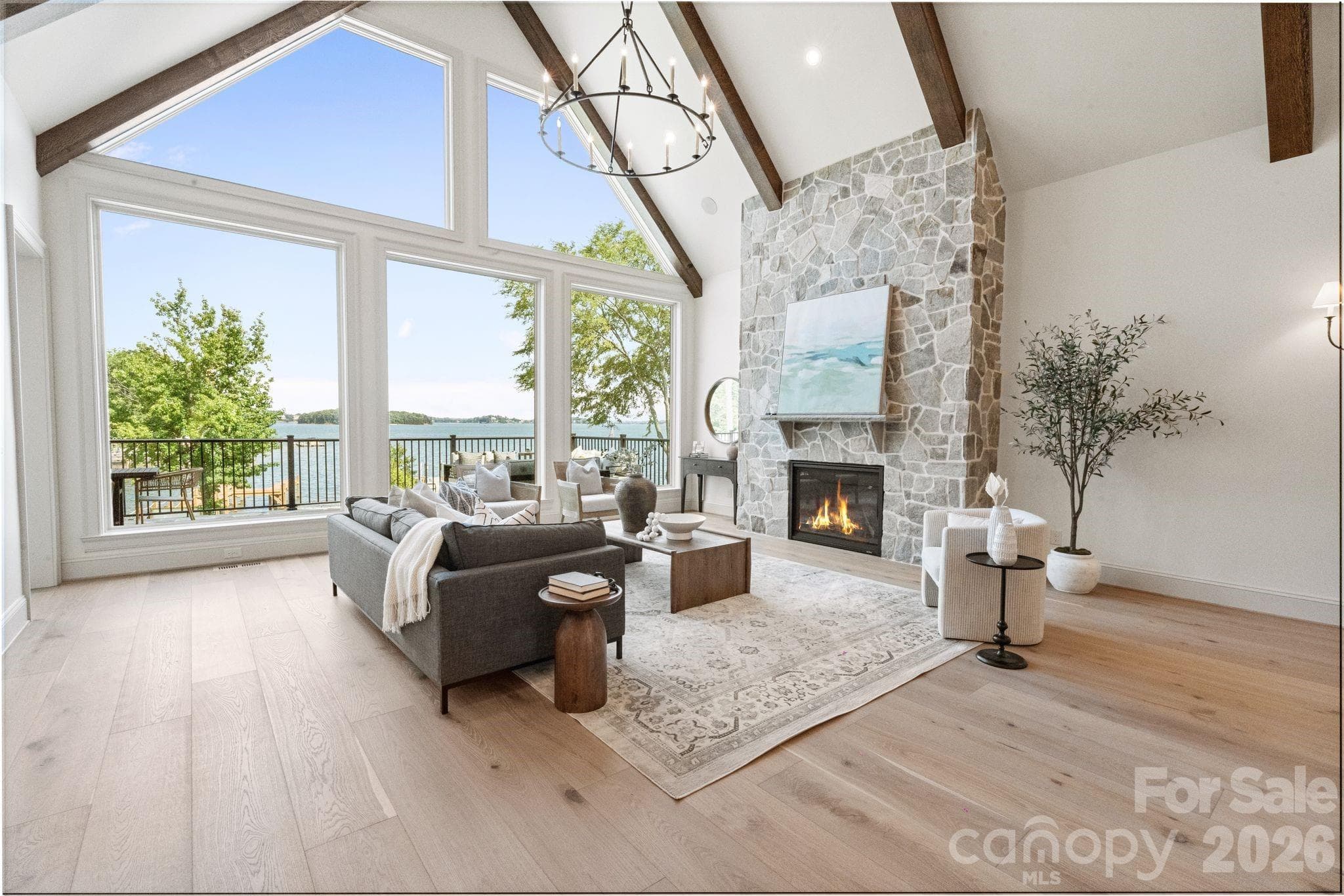 Wall of windows brings the lake inside! - 2494 Primm Road, Denver