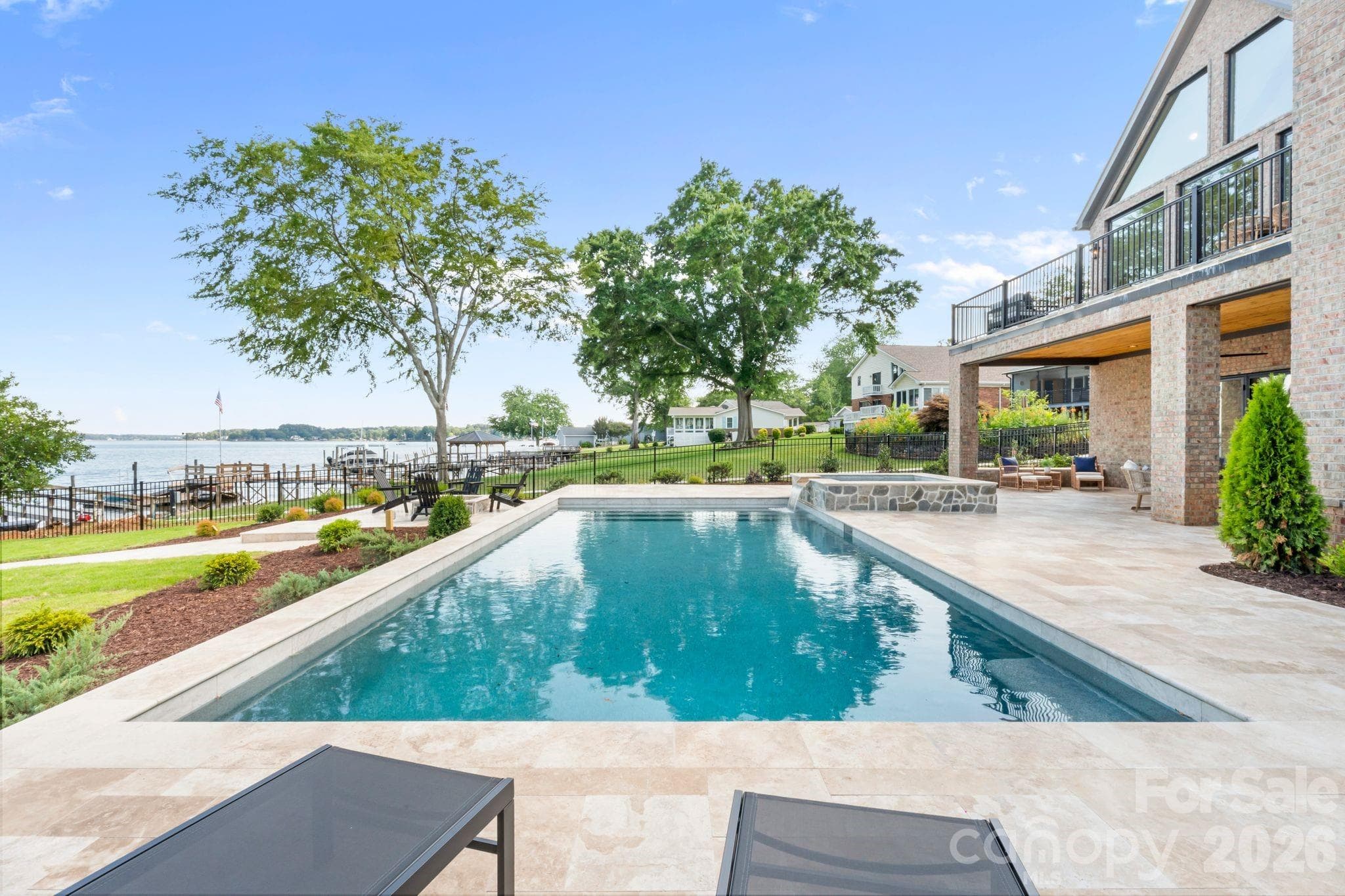 Heated salt-water pool/spa and Travertine Pool Deck - 2494 Primm Road, Denver