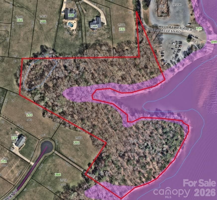 Estimated lot lines pulled from Davidson County GIS (14.63 ac on image is from previous tract size). - 0 Scout Road, Lexington