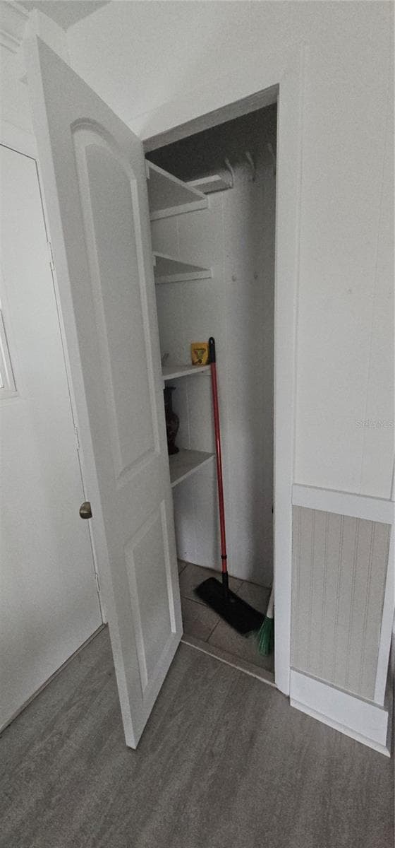 Additional storage in a living room behind the front door. - 6629 TOWER DR, HUDSON