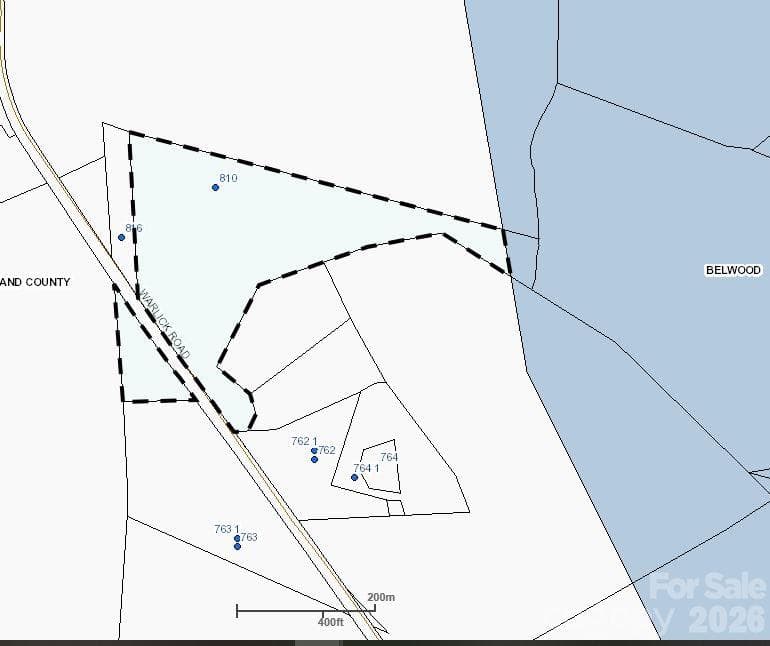 Plot map of Main Parcel ID#36250 19.74 acres - 810 Warlick Road, Lawndale