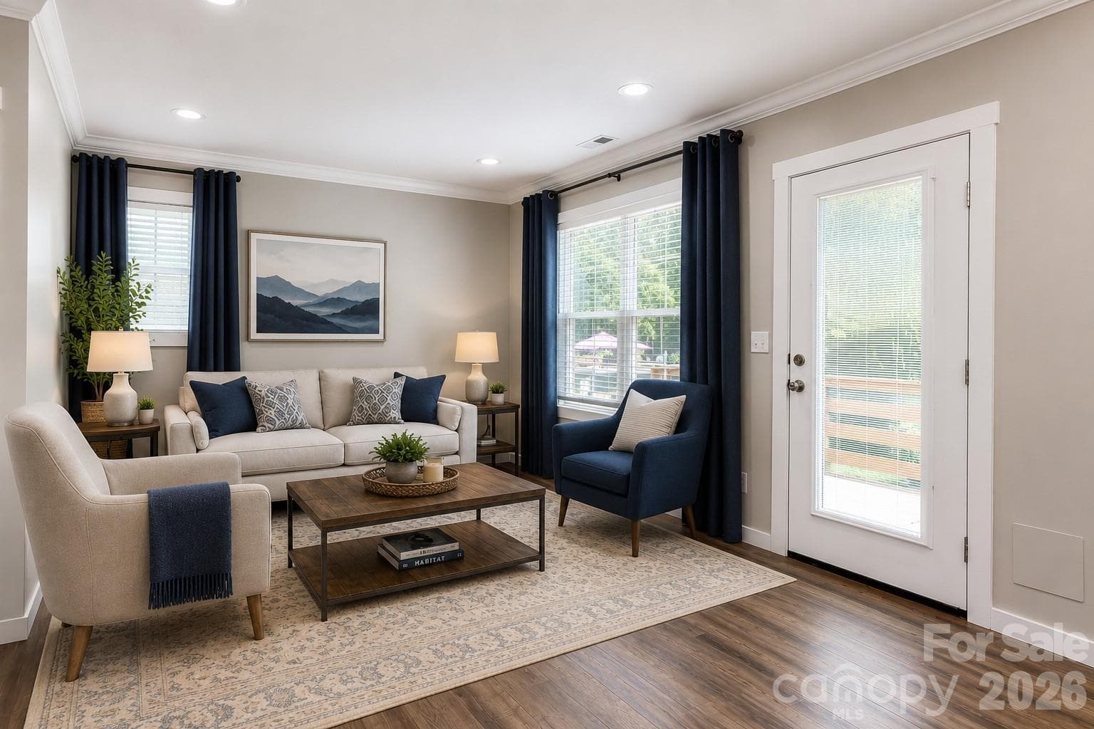 Living Room virtually staged - Asheville