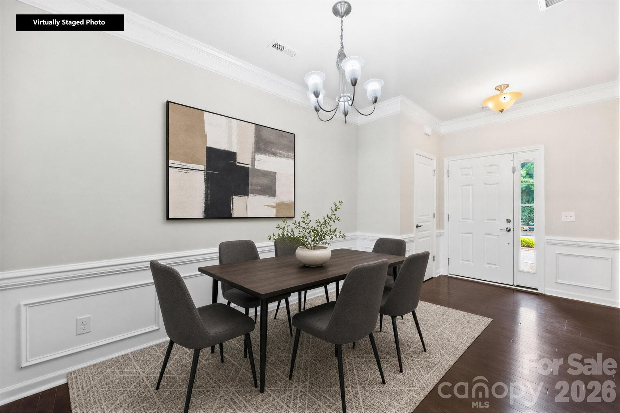 Virtually staged dining area so you can envision the options. - Charlotte