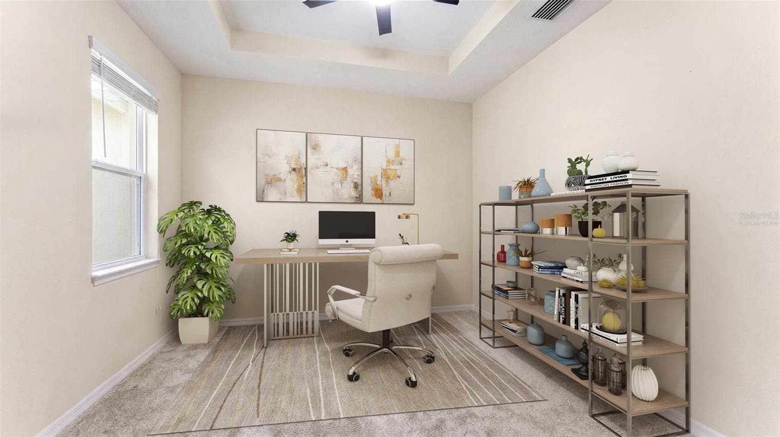 Private Office with French Doors Downstairs (Virtually Staged) - 11620 WARREN OAKS PL, RIVERVIEW