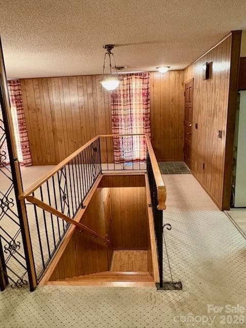 front entrance; foyer; stairwell to lower level - 30 Brier Lane, Maggie Valley