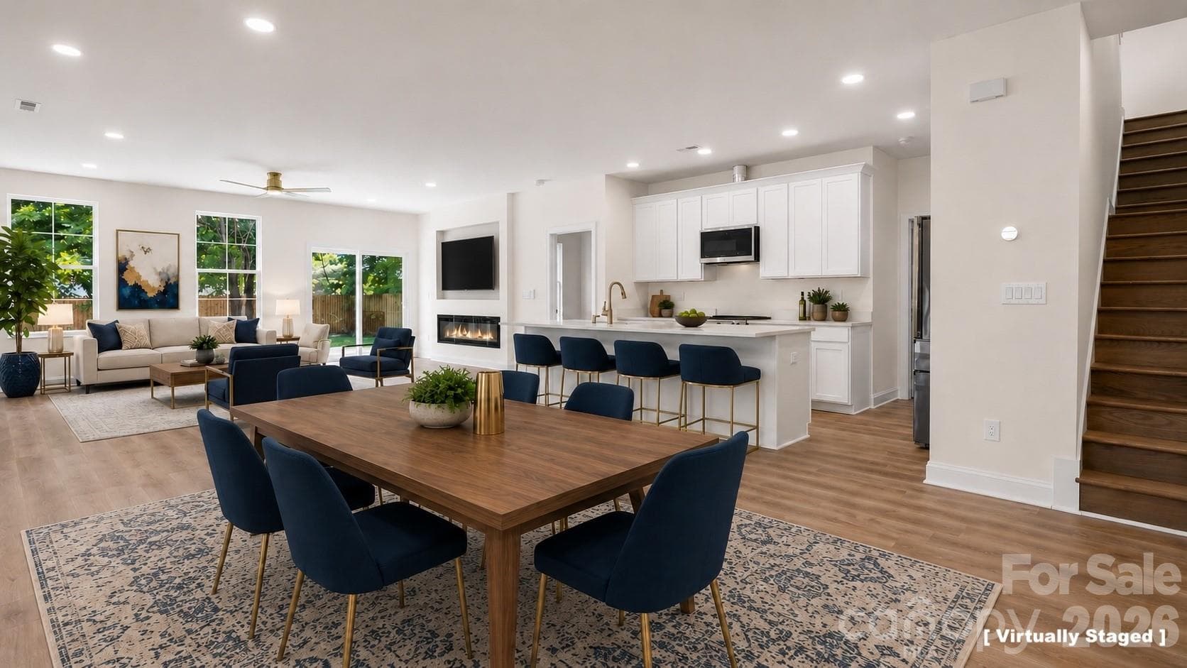 Kitchen/Dining/Living Area (Virtually Staged) - 13214 S Church Street, Huntersville