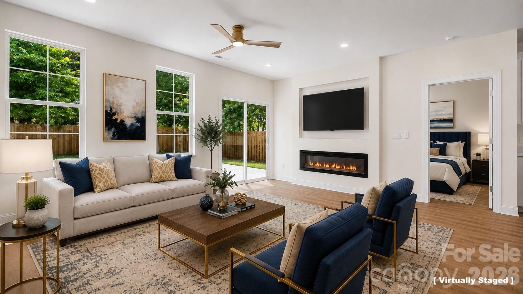 Living Room (Virtually Staged) - 13214 S Church Street, Huntersville