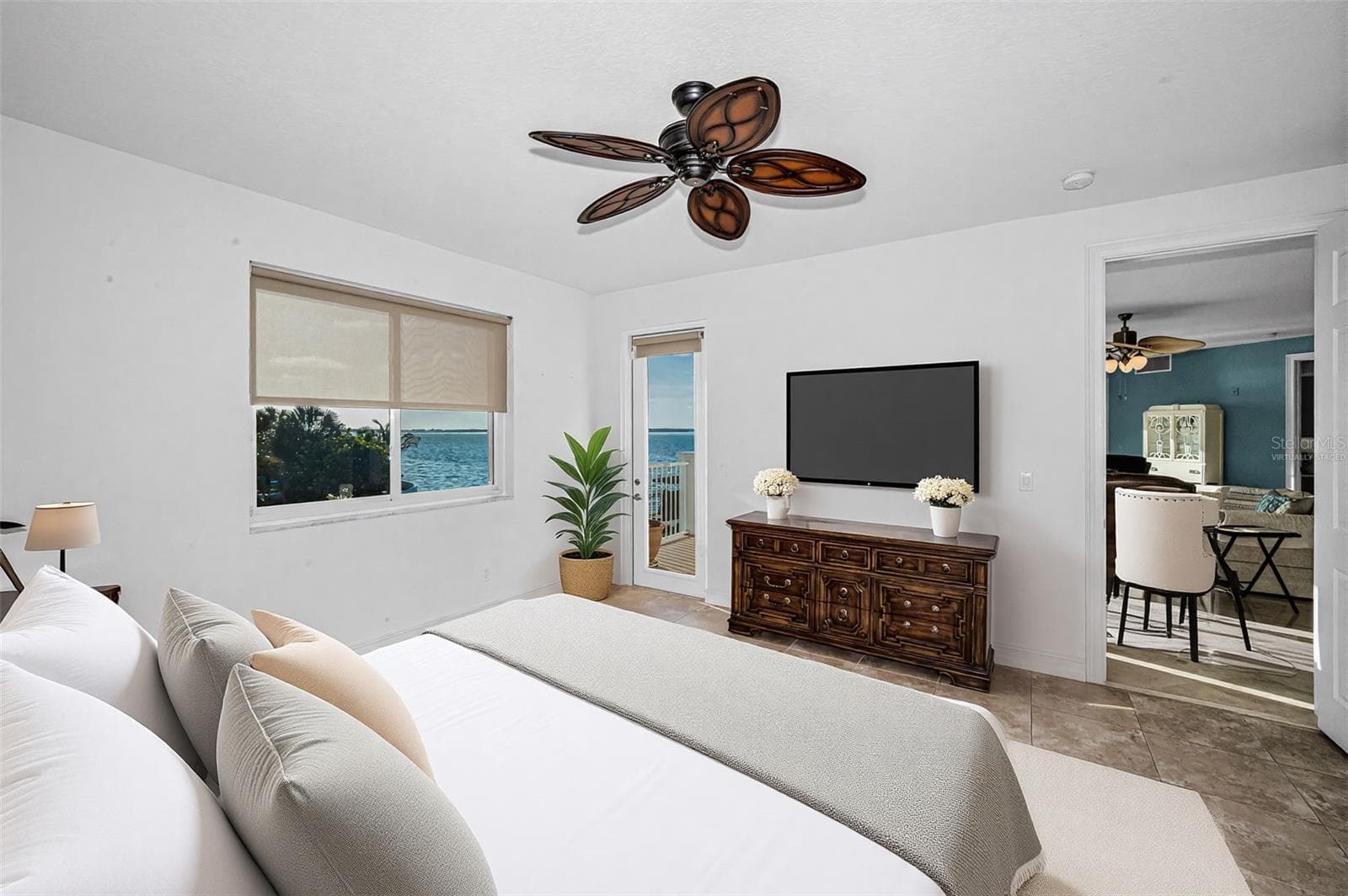 Virtually Staged Primary Bedroom - 1860 N FORT HARRISON AVE #103, CLEARWATER