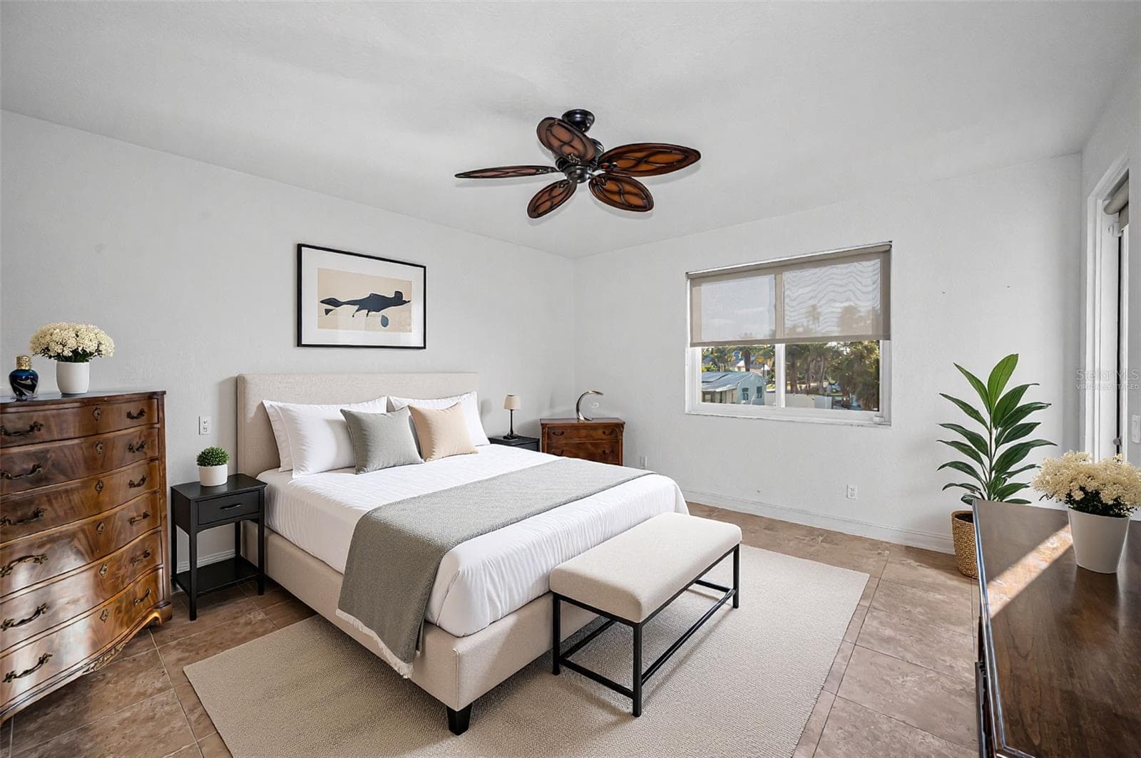 Virtually Staged Primary Bedroom - 1860 N FORT HARRISON AVE #103, CLEARWATER
