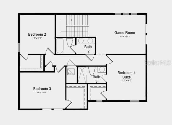 Second Floor Plan - Additional Highlights Include: 8' interior doors, pre-plumb for laundry sink, and tray ceiling package - 12859 TREELINE RIDGE AVE, SAN ANTONIO
