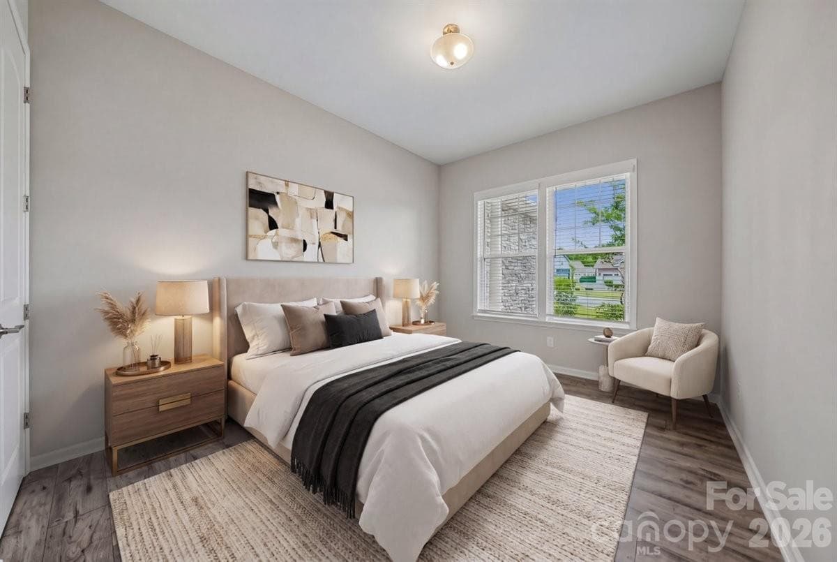 Virtually staged 2nd bedroom down - Waxhaw