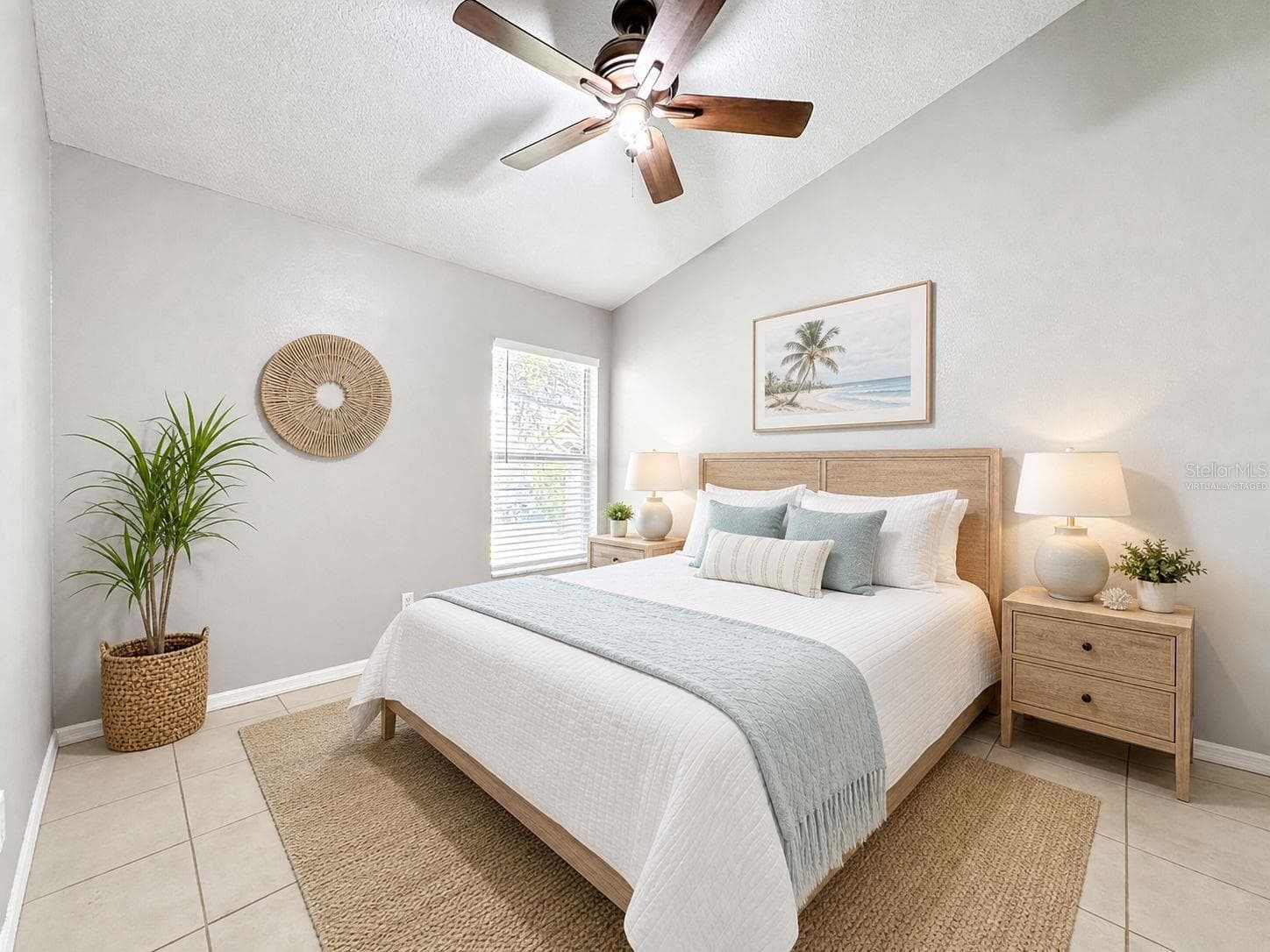 Generously sized primary bedroom retreat with fresh interior paint and brand-new blinds. (Virtually staged) - 7116 COLONY POINTE DR, RIVERVIEW