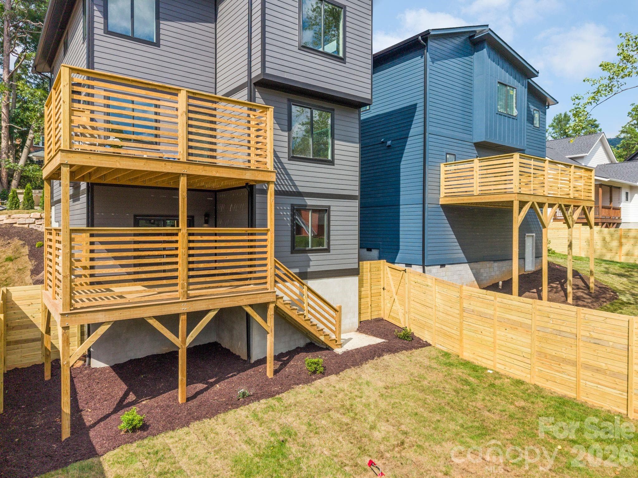 Back exterior and two decks - 41 Johnson Drive, Asheville