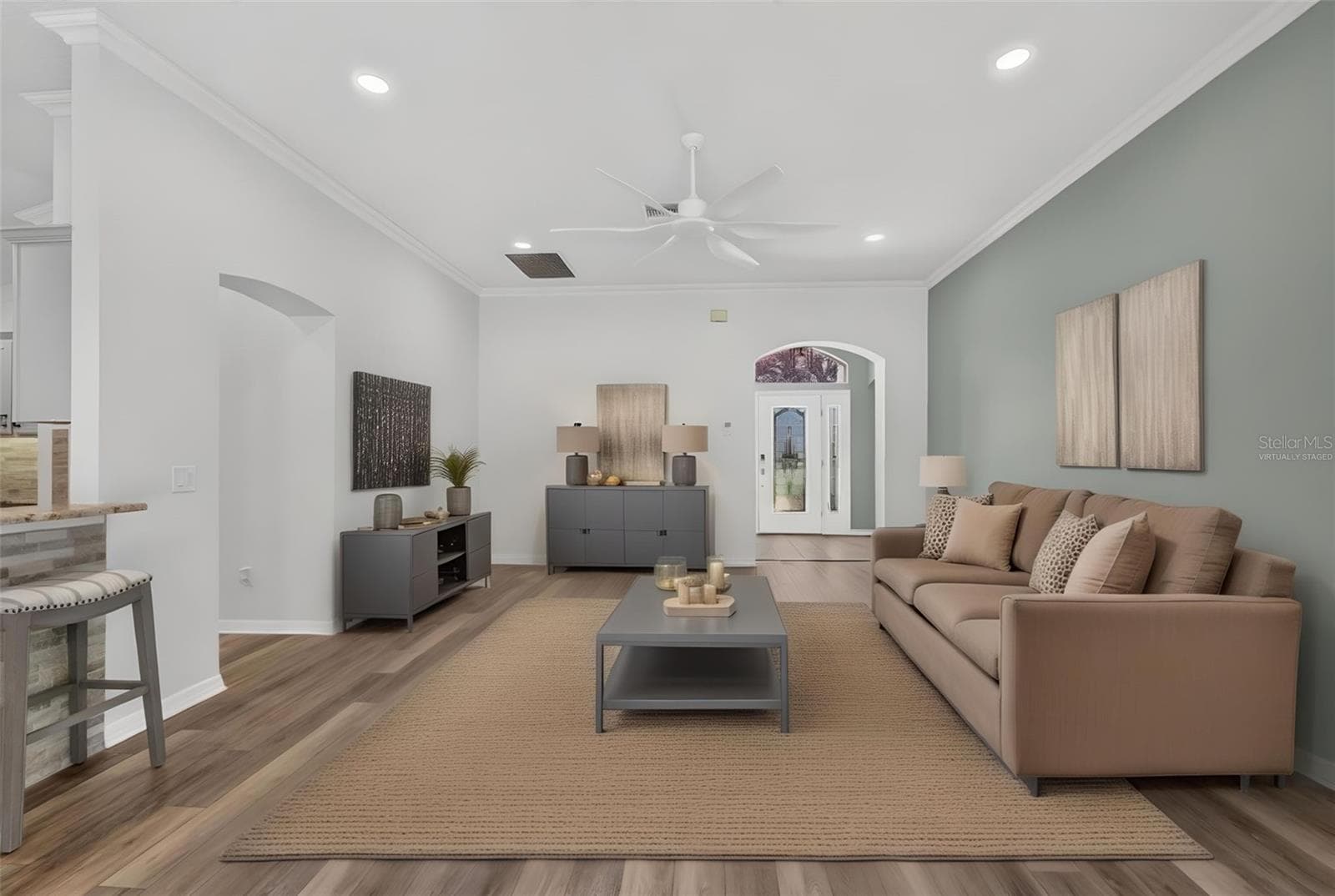 Living Room - Virtually Staged - 522 LOMA PASEO DR, THE VILLAGES