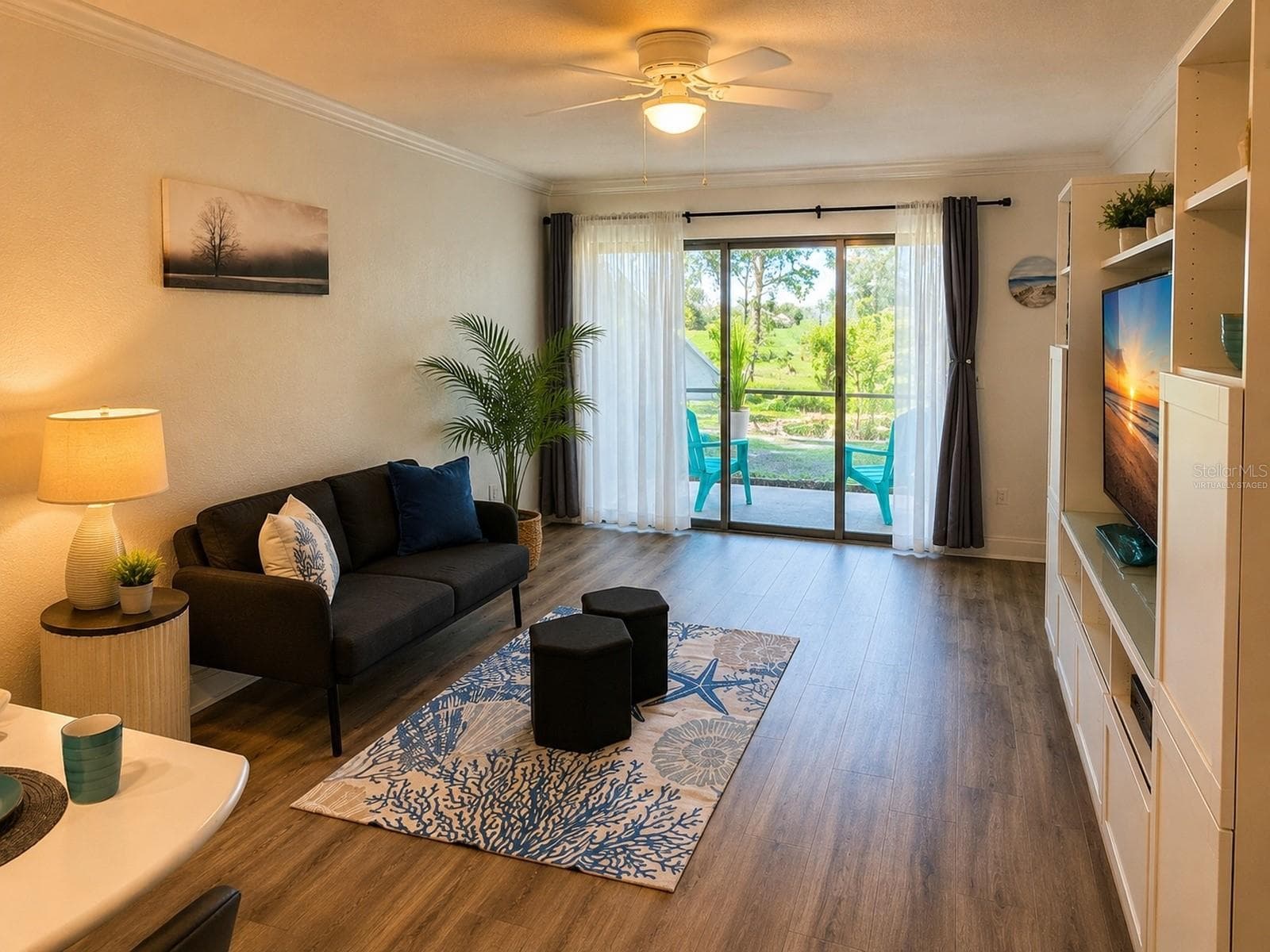 Virtually staged living room. - 2117 LAKEWOOD CLUB DR S #7-N, ST PETERSBURG