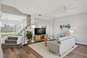 Virtually Staged Living Room - 2889 WAREHAM CT, CASSELBERRY