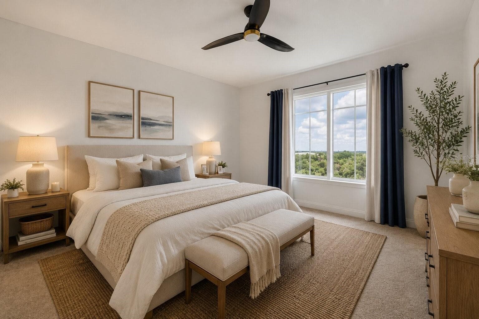 Primary Bedroom -Photo has been virtually staged - 265 MINORCA BEACH WAY #404, NEW SMYRNA BEACH
