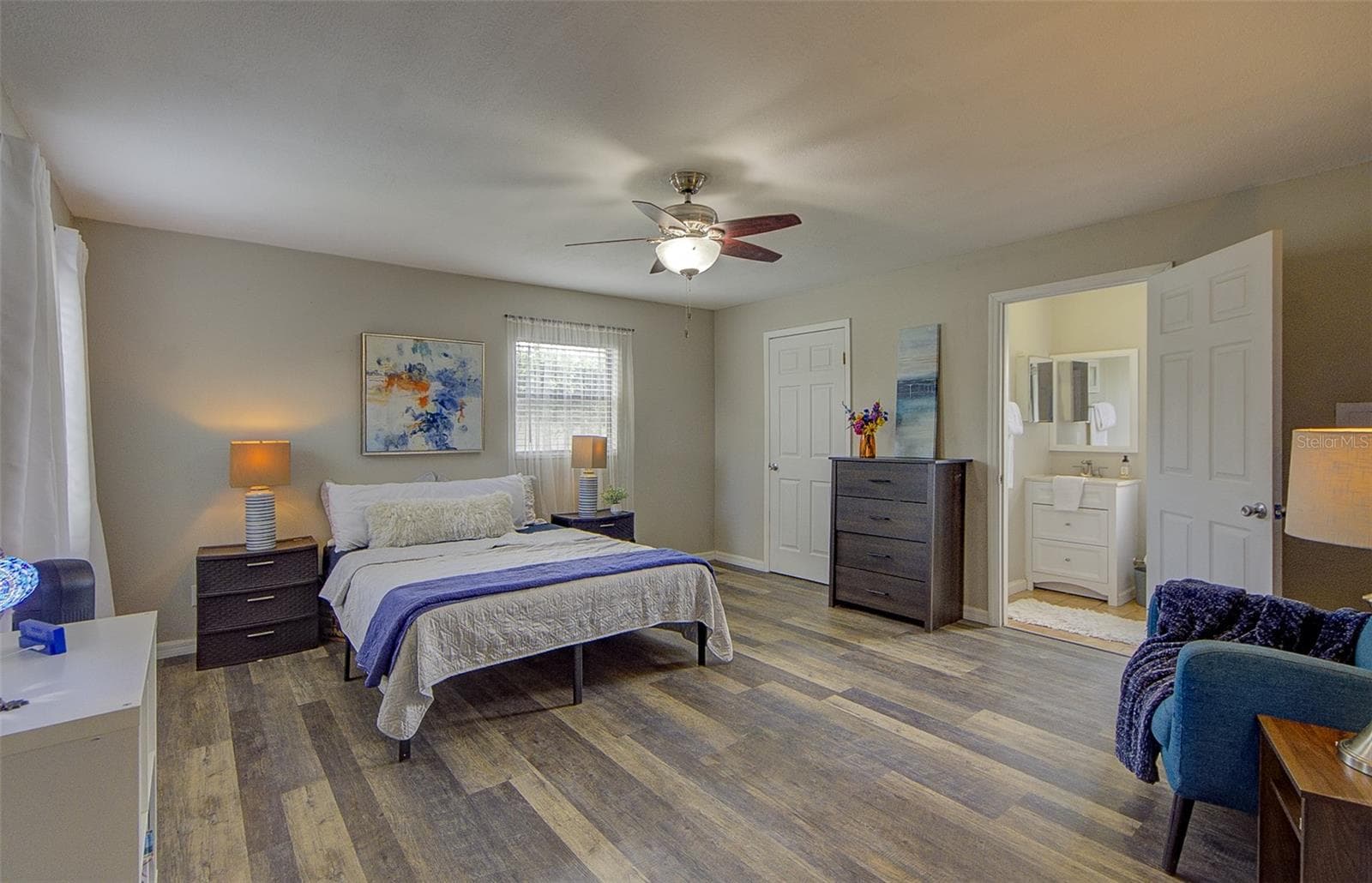 Primary Suite #2 sits separately from rest of the bedrooms and off the kitchen and living room, perfect for renting or multigenerational living. - 13222 PINE CREEK CIR, RIVERVIEW