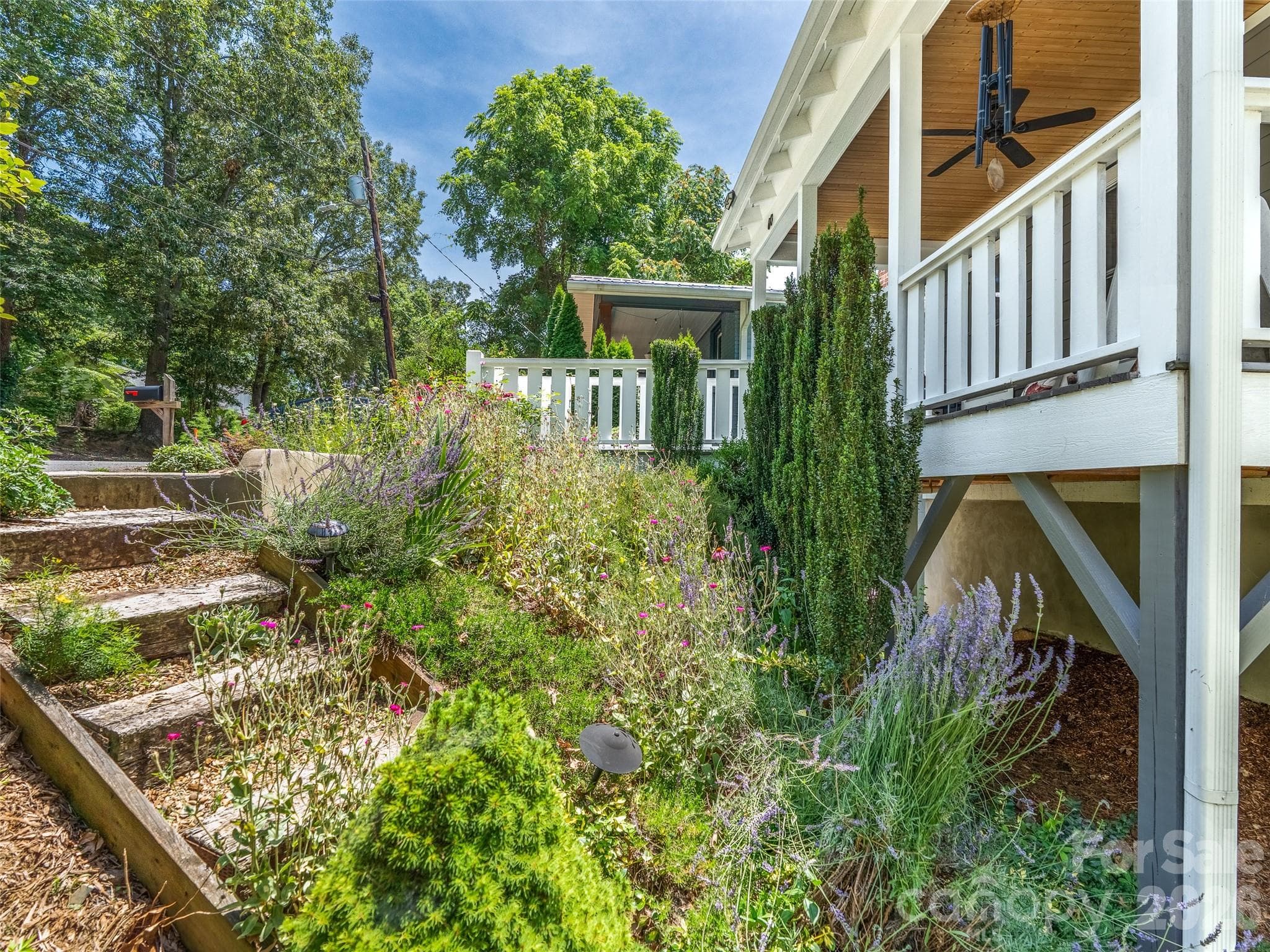Steps to lowest level outside. - 60 Mardell Circle, Asheville