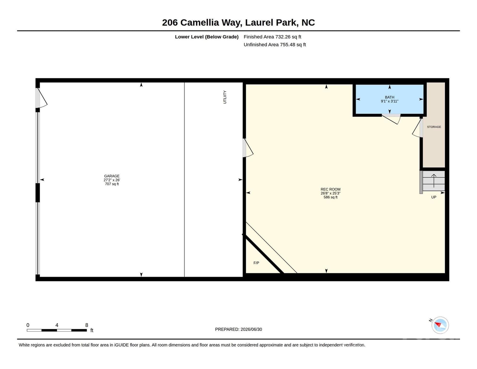 finished Lower Level - 206 Camellia Way, Laurel Park