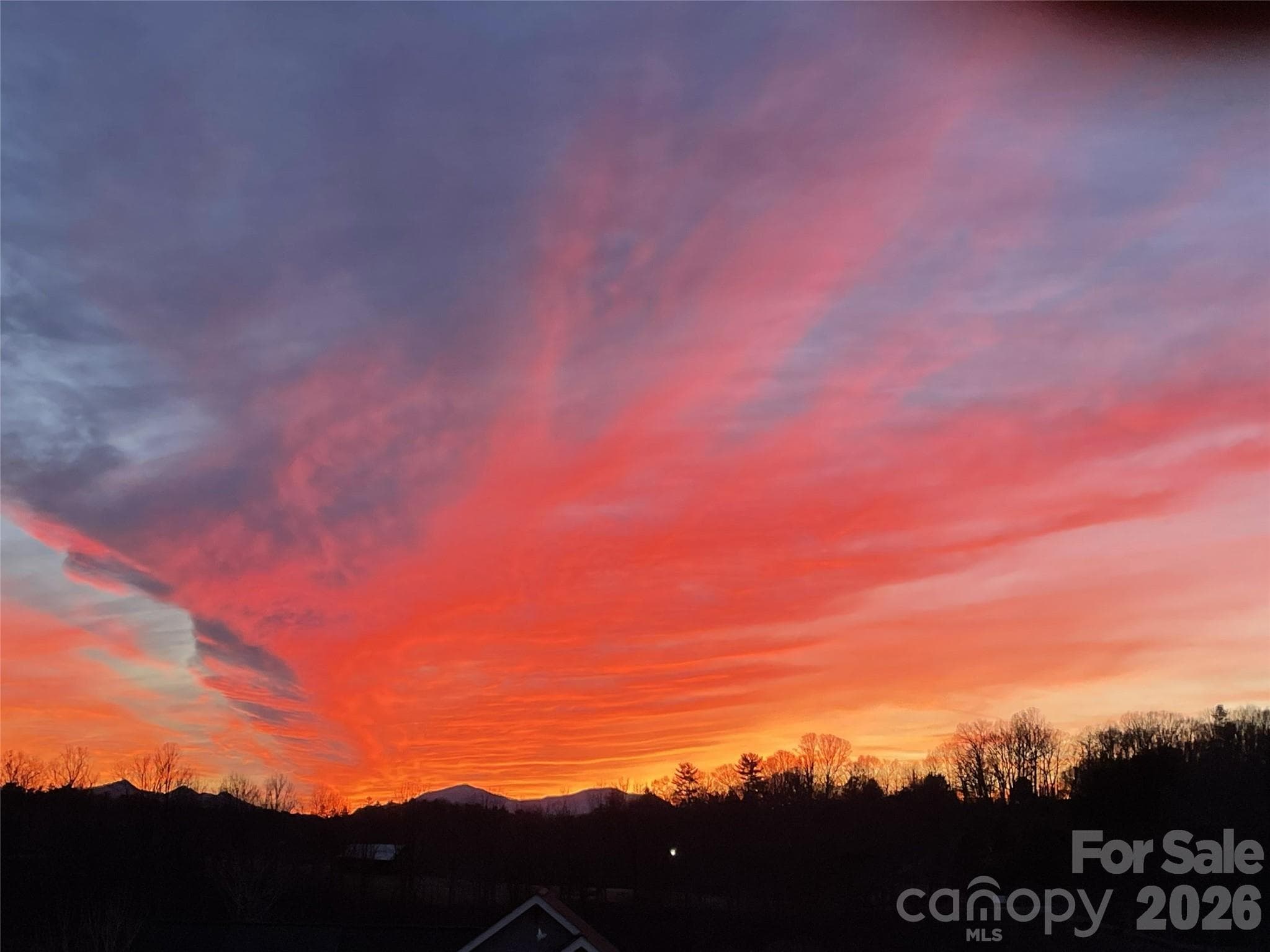 Sunset views from back porch by seller - 15 Craftsman View Drive, Asheville