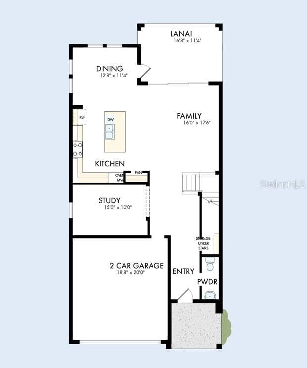 Floor Plan First Floor - 3519 YELLOW CASSIA DR, WESLEY CHAPEL