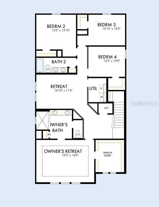 Floor Plan Second Floor - 3519 YELLOW CASSIA DR, WESLEY CHAPEL