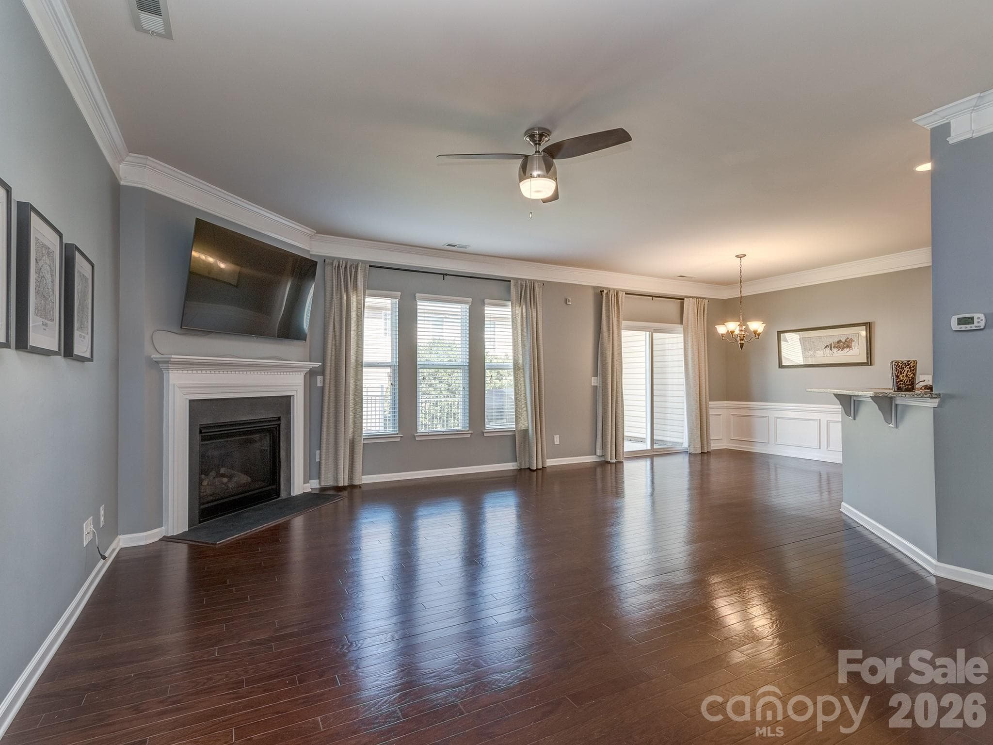 Living room with fireplace - Charlotte