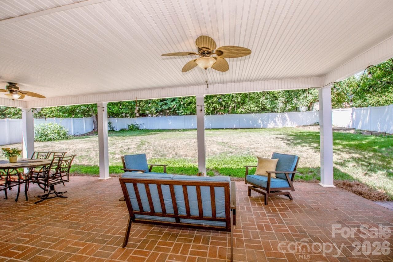 Brick back patio is the perfect size. - Statesville