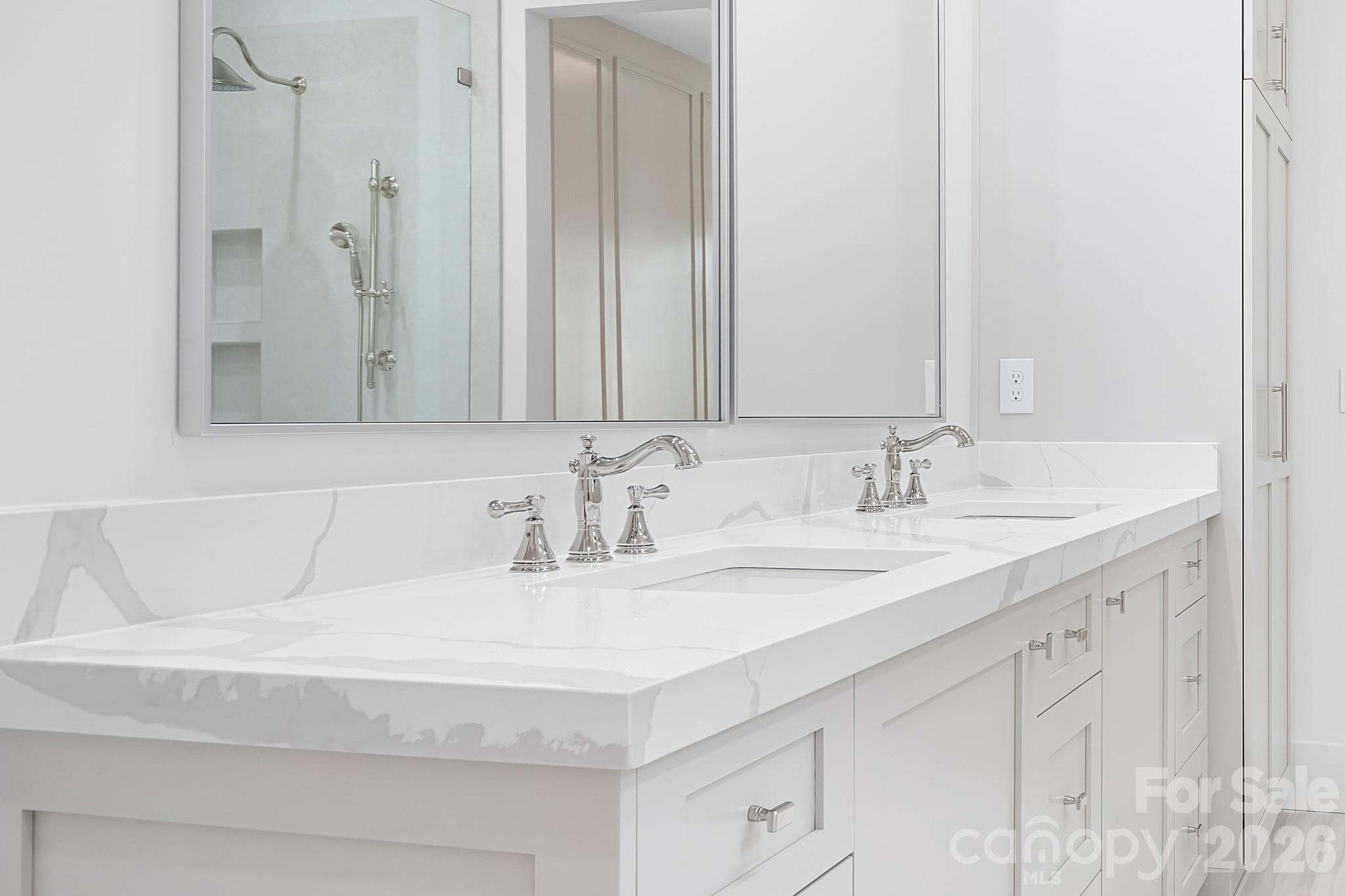 Oversized mirrors, natural and LED can lighting - Mooresville