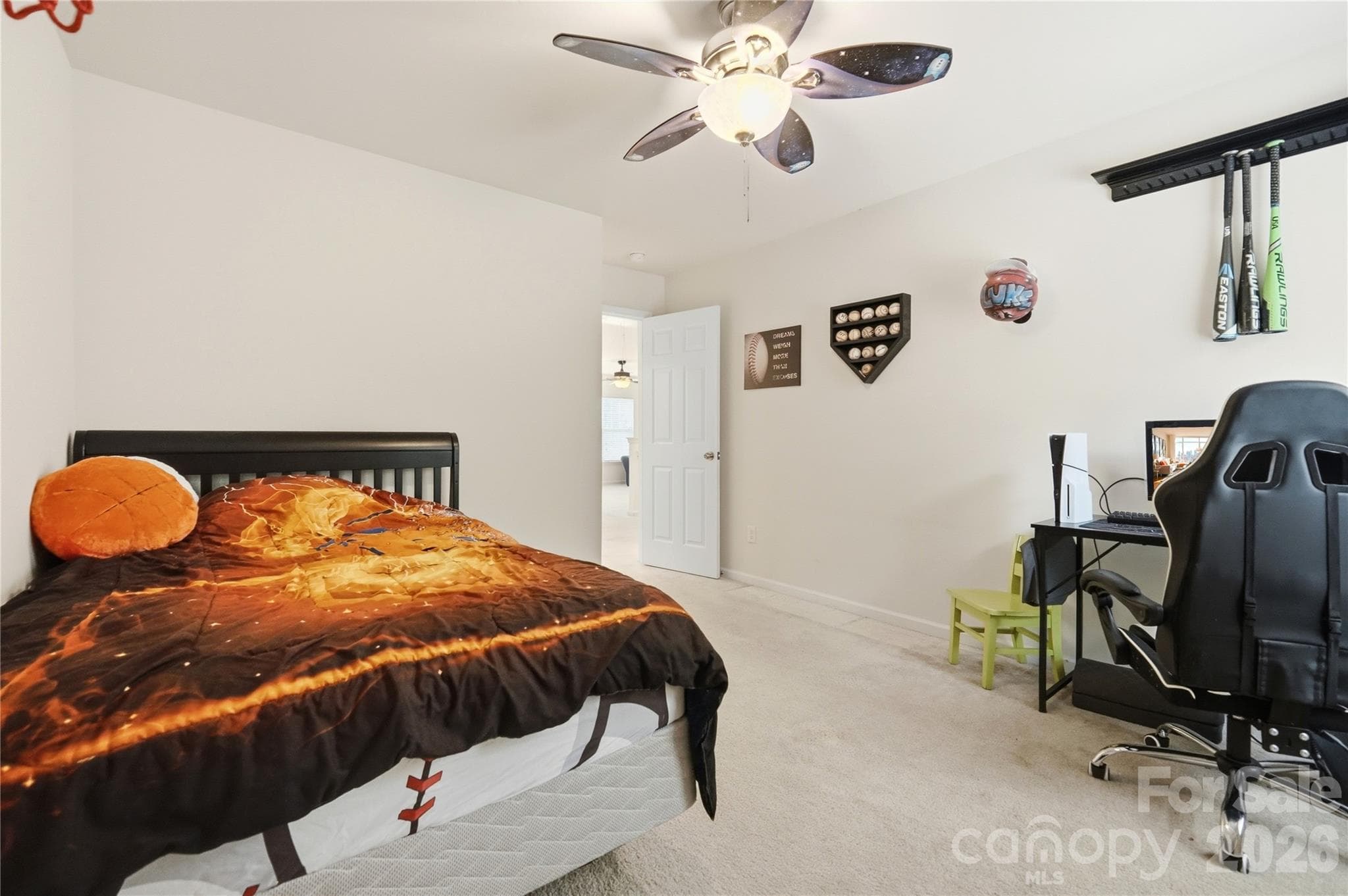Bright secondary bedroom with flexible space for a desk or reading nook - Indian Trail