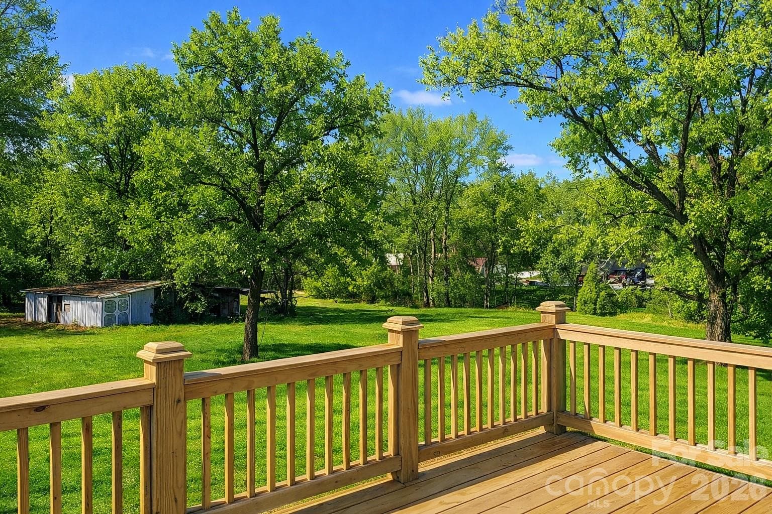 Rear Deck Overlooks Flat Backyard - Concord