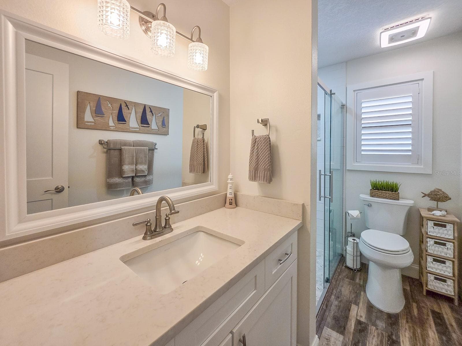 Guest Bathroom with Bluetooth/LED Exhaust fan. - 100 SEA PINES CIR, DAYTONA BEACH