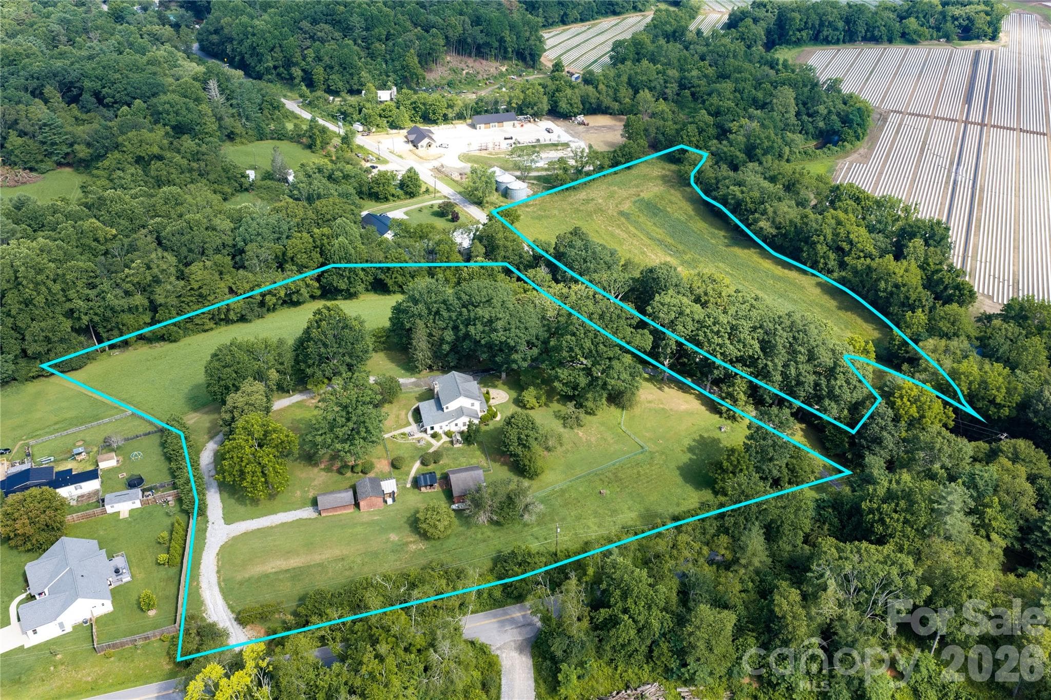 Aeiral w/ Approximate Lot Lines - 10 Old Turnpike Road, Mills River