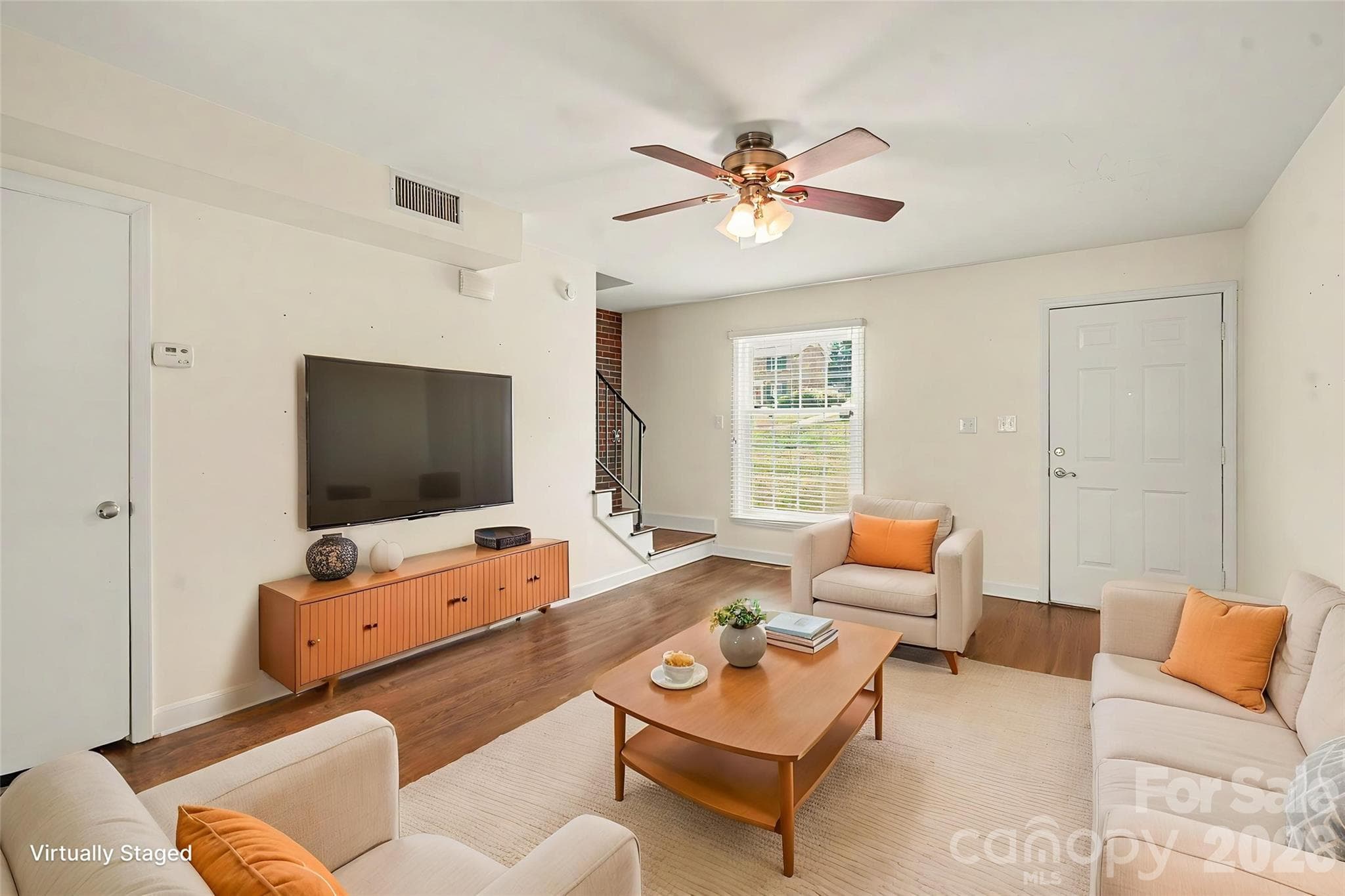 Virtually Staged Living Room - Charlotte