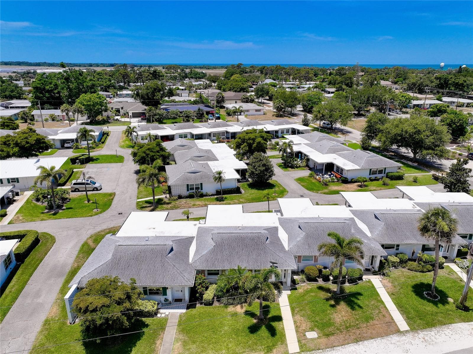Aerial view of the block. Unit #112 is 2nd from the left - 112 THE CORSO #112, VENICE