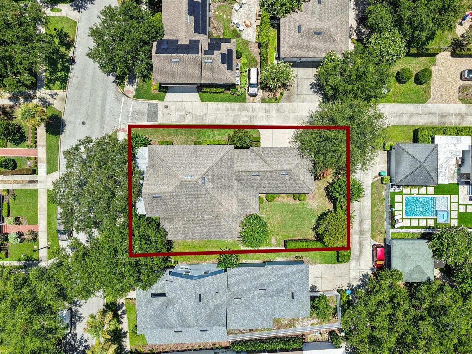 Aerial View of Large Fenced Yard - 844 OAKLAND PARK BLVD, WINTER GARDEN