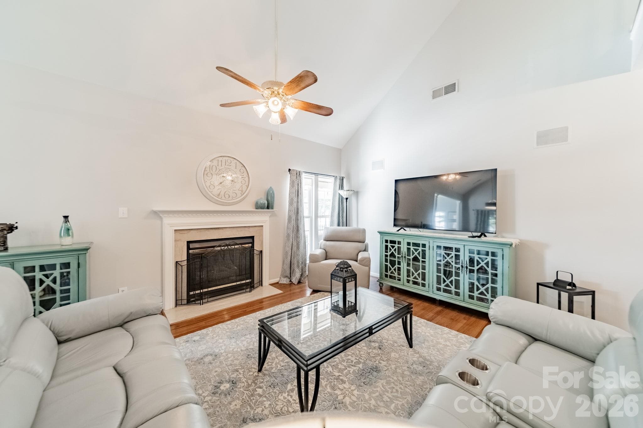 Living room with Gas Fireplace - Charlotte