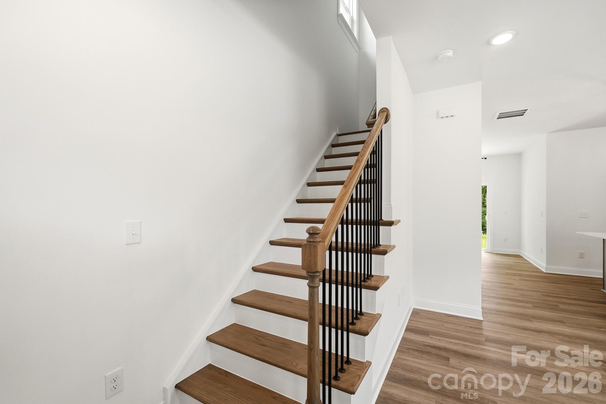 Stairs to Upper Level - Hickory