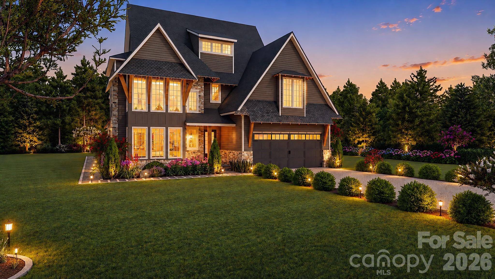 3D architectural rendering illustrating one potential home design for the homesite. Renderings are conceptual and are intended for visualization purposes only. - 2033 Boswell Way, Matthews