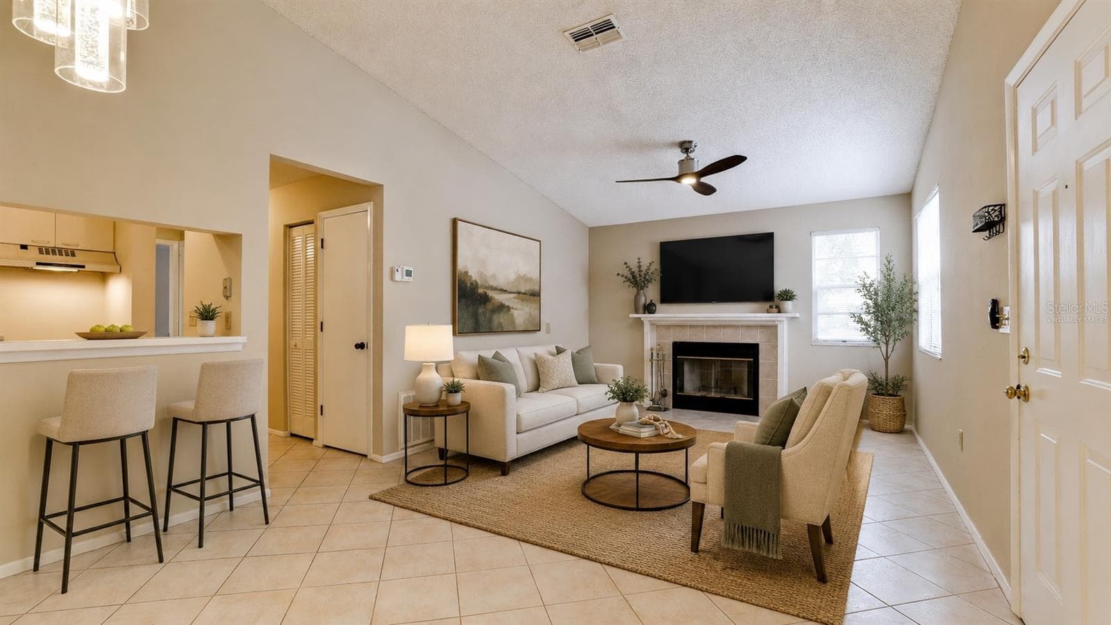 Living Room – Virtually Staged - 3848 59TH AVE W, BRADENTON