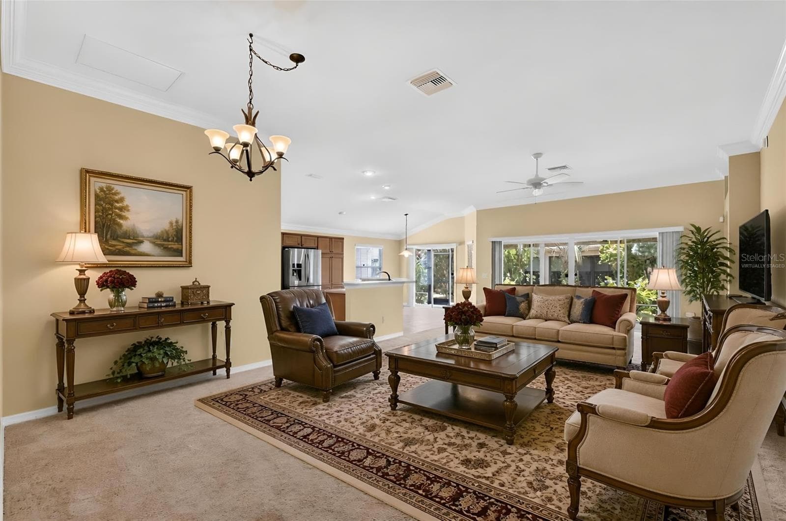 Kitchen, Dinette, Living, and Dining Rooms -Virtually Staged - 791 ENISGROVE WAY, THE VILLAGES