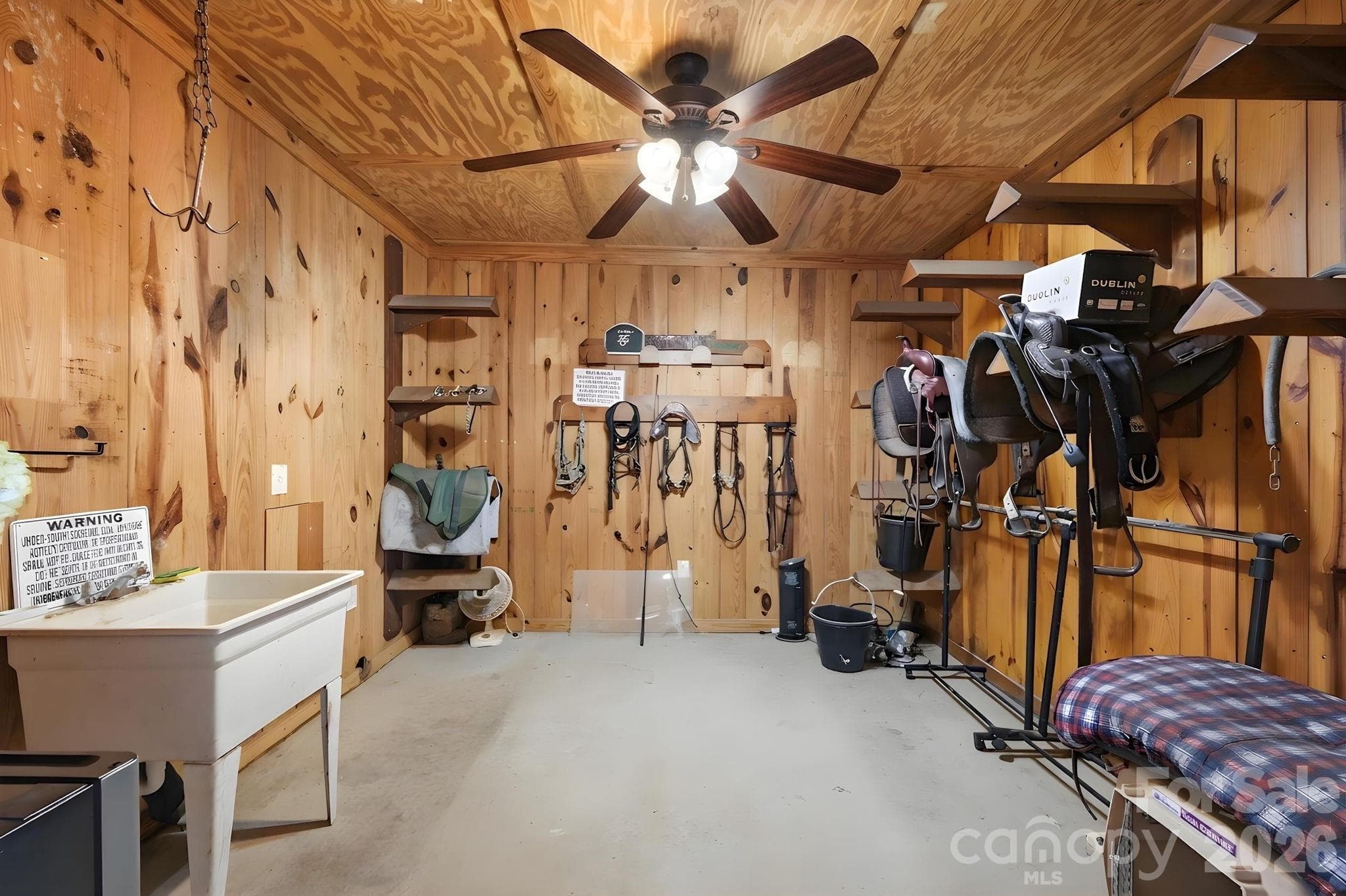 Tack room with utility sink and half bath - Lancaster
