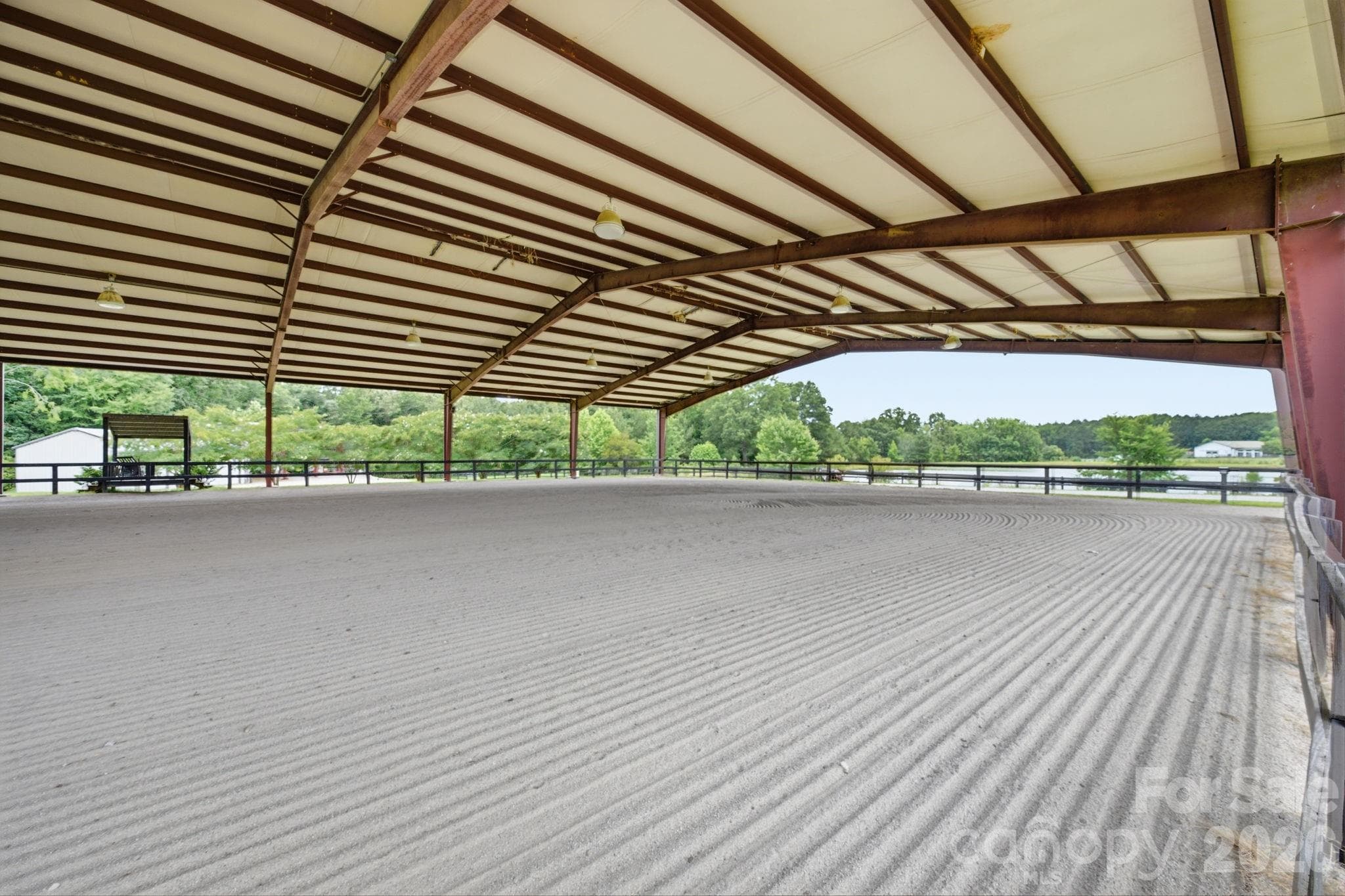 100' x 200' steel beam arena with lights and ridge vents - Lancaster