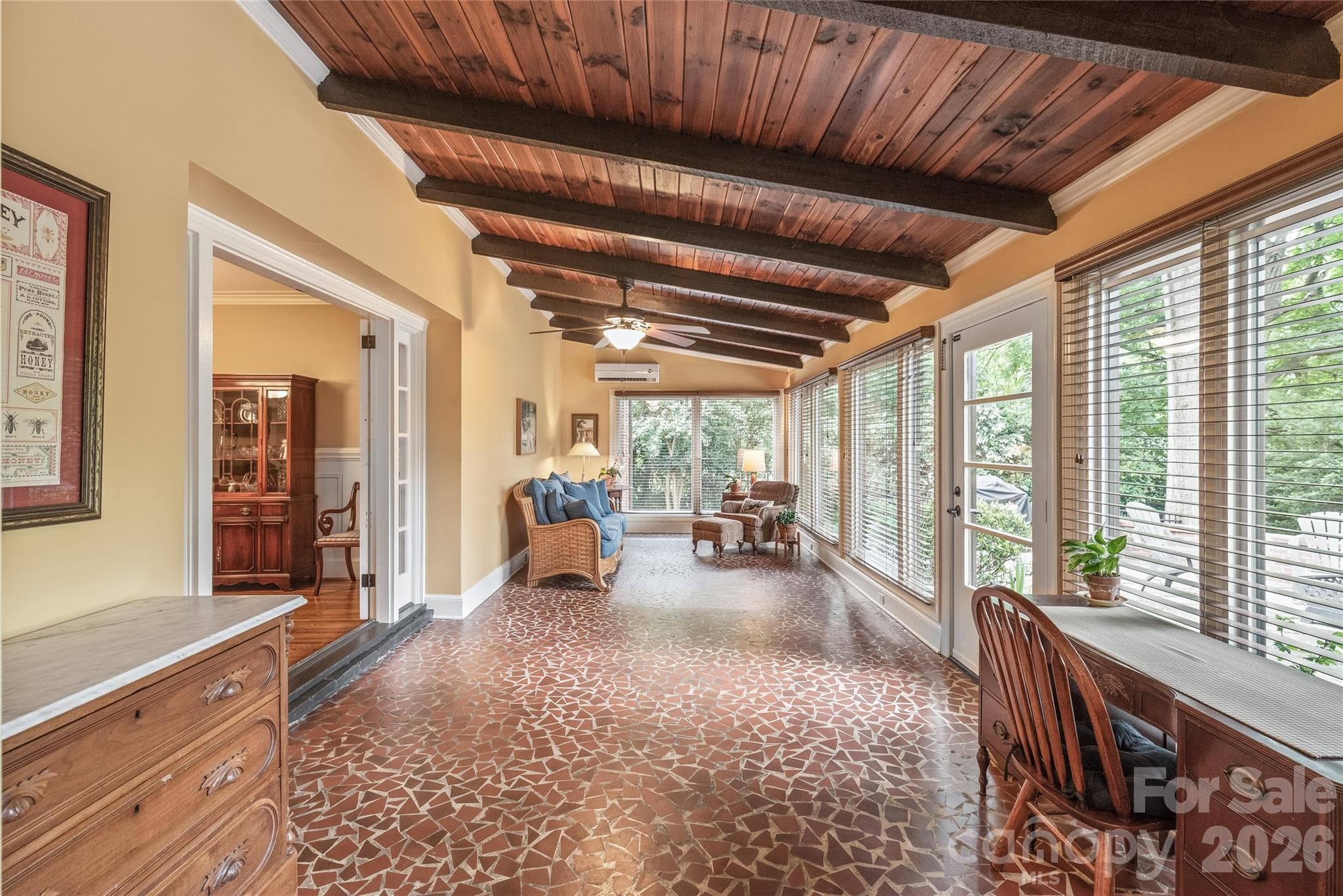 Sprawling Sunroom with Exposed Beams - 600 S Central Avenue, Belmont