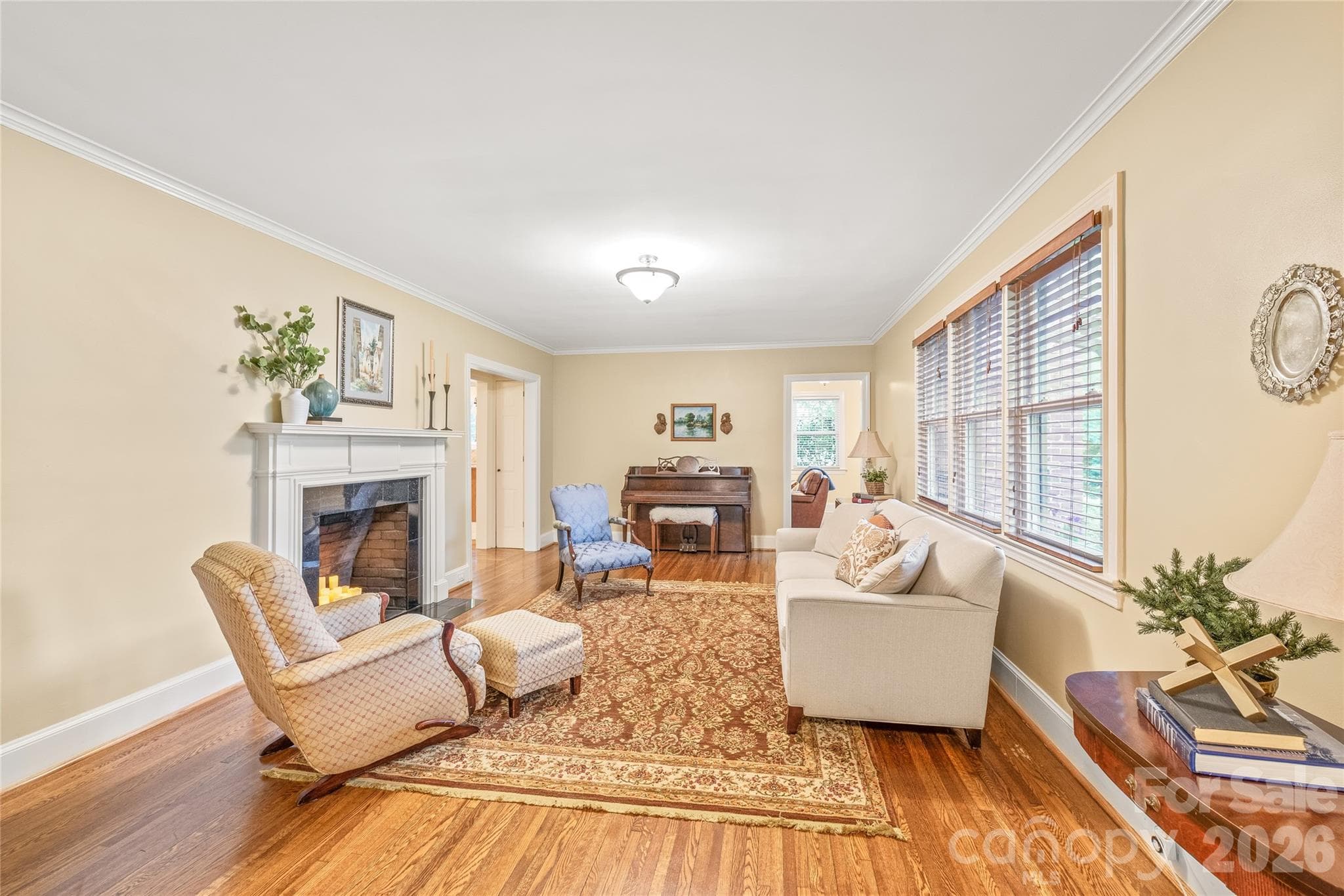 Living Room with Fireplace - 600 S Central Avenue, Belmont