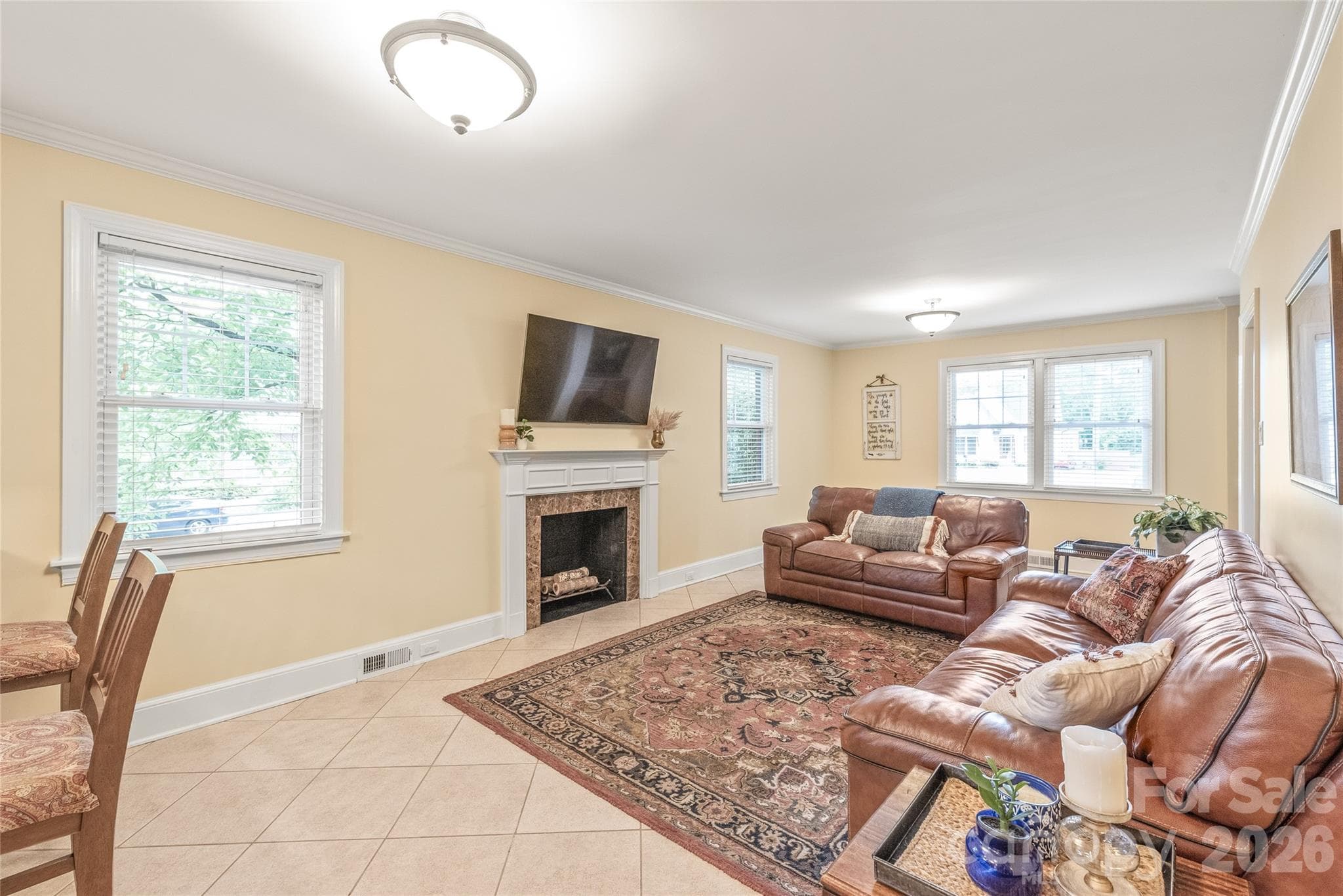 Great Room with Fireplace that Connects to Kitchen - 600 S Central Avenue, Belmont