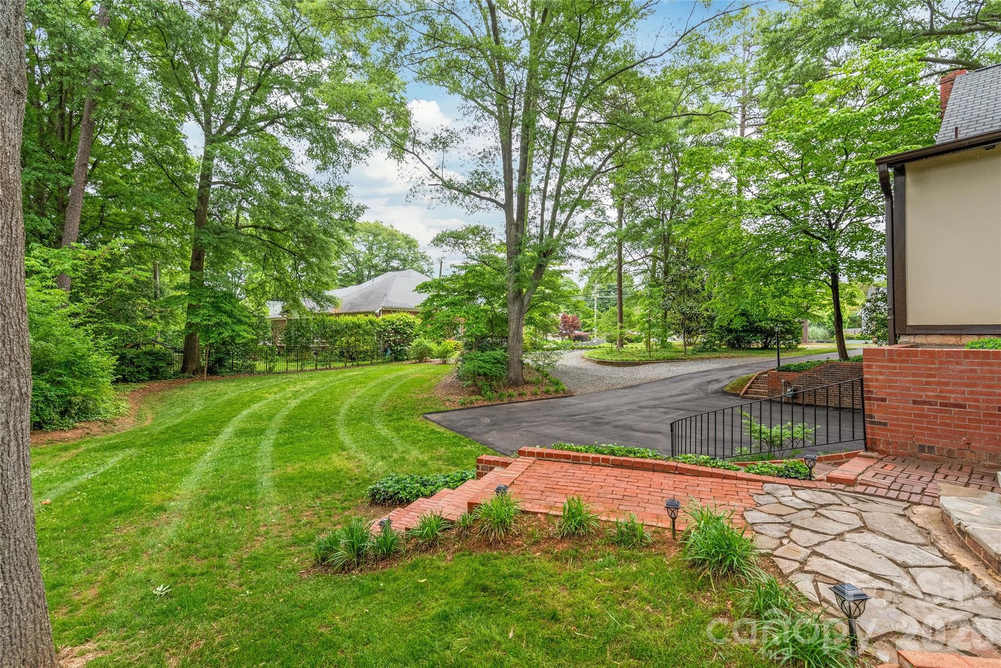 Landscaped Side Yard and Walkway - 600 S Central Avenue, Belmont